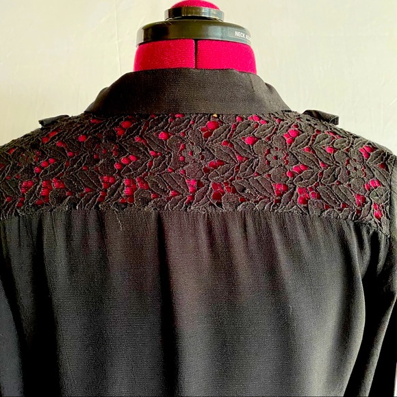 ZARA Basic Black Lace Style Blouse. Small. - Picture 4 of 7